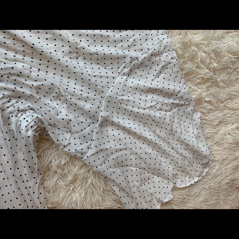 Cute polka dot chiffon bell sleeve top